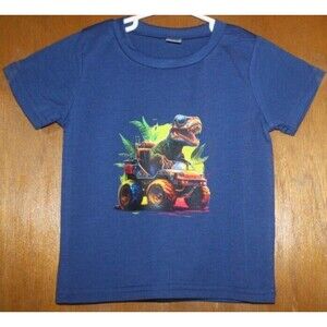 Baby Boys or Girls Blue SS Graphic T-Shirt Reptile Front Sz 1-2  New Atleisure